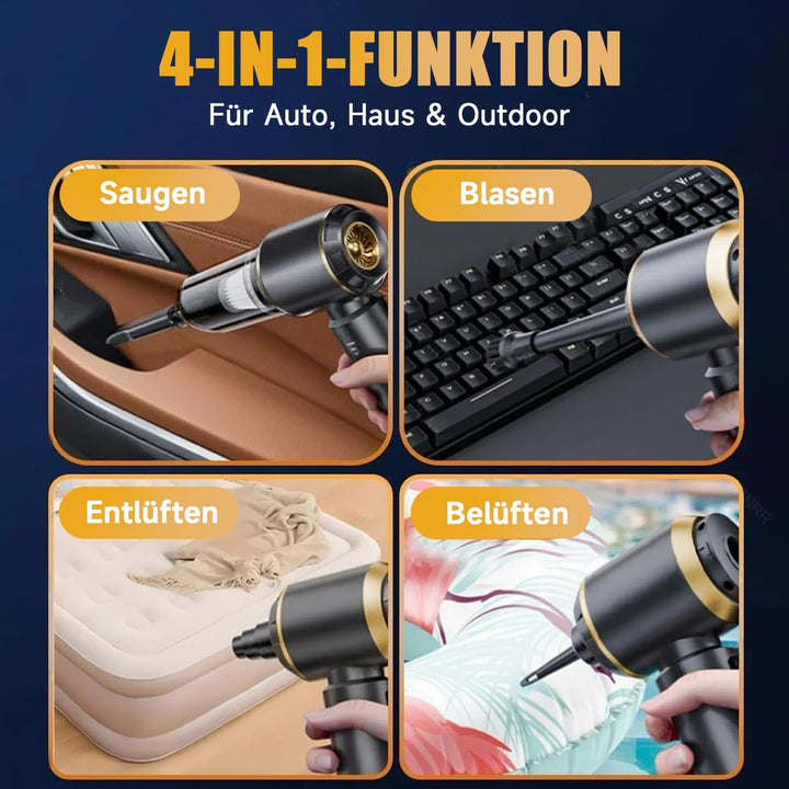 Handstaubsauger Akku, 26000PA Auto Staubsauger, Upgrade-Schnellladung, 3-Gang Akku Staubsauger mit B