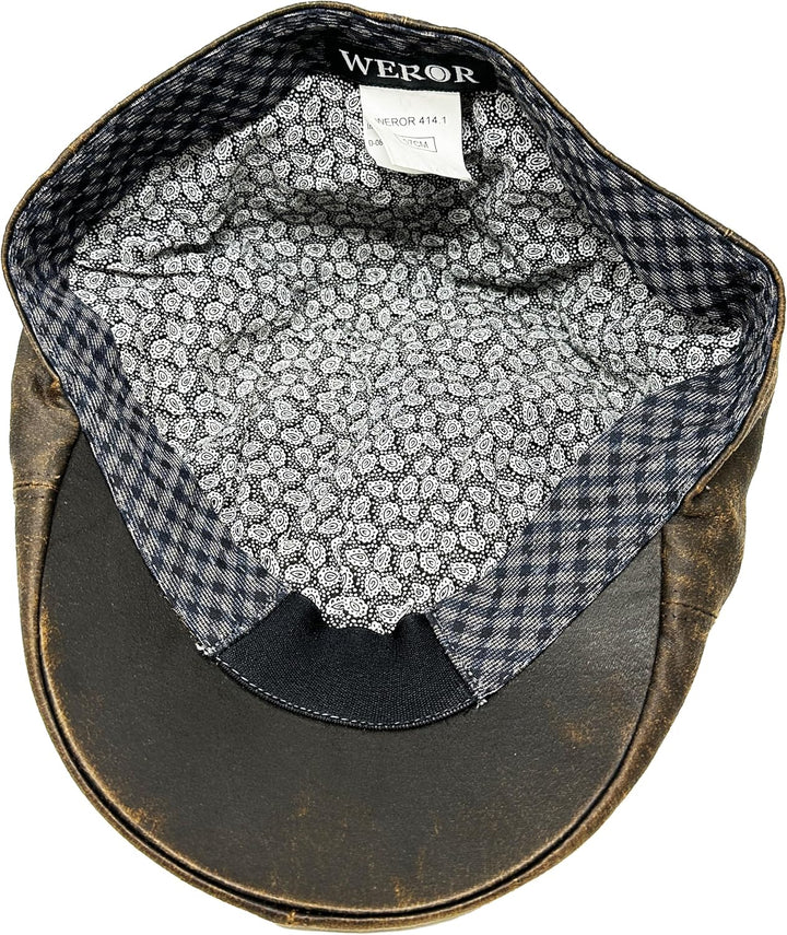 Flatcap Herren – Schirmmütze Schiebermütze - Mütze mit Baumwollfutter - Herbst/Winter – WEROR-414.1