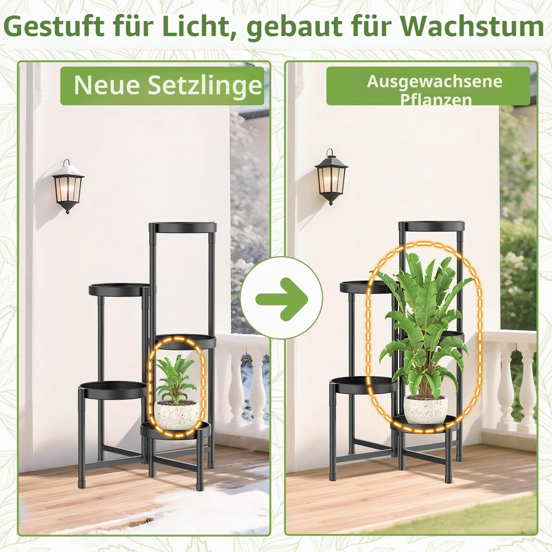 iDavosic.ly 5 Etagen Metall Pflanzenständer Blumentopfständer, Mehrstöckig Pflanzenregal Blumenregal