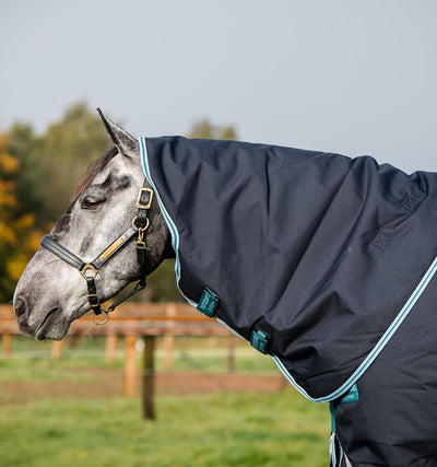 Horseware Amigo Bravo 12 Plus medium mit Halsteil Navy/Aqua Gr. wählbar (145), 145