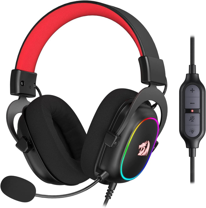 Redragon H510 Zeus Gaming-Headset mit Kabel - 7.1 Surround-Sound - Bezug aus atmungsaktivem Stoff -