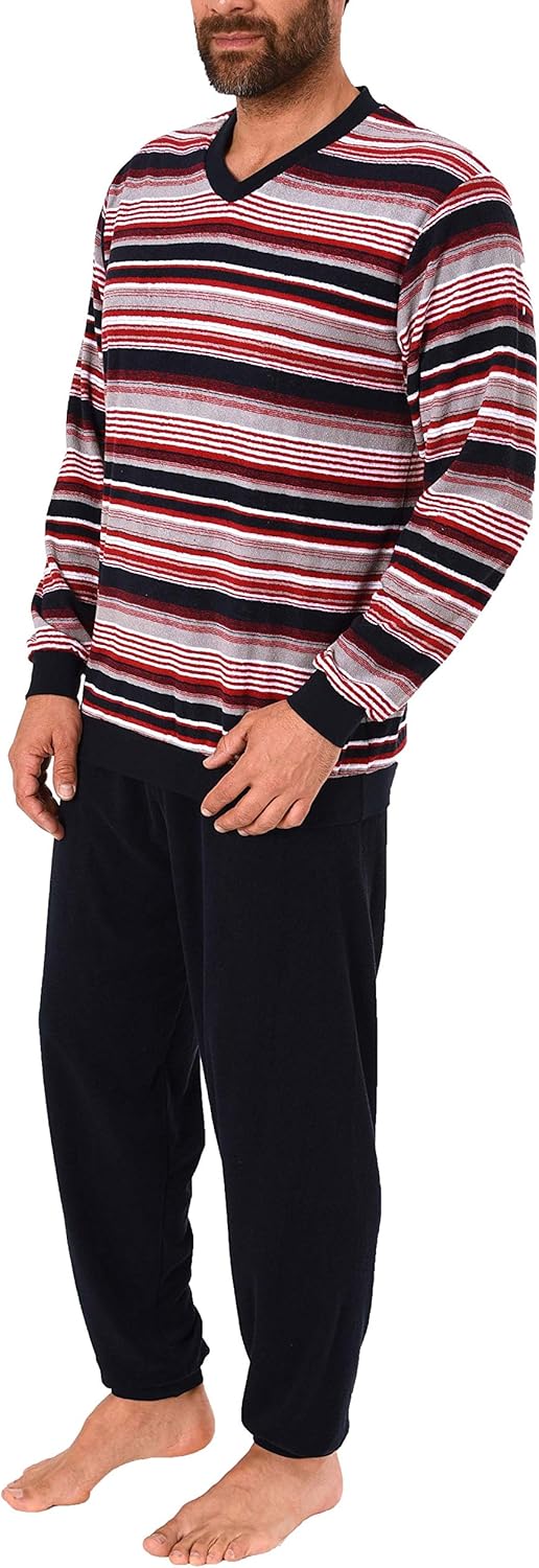 Toller Herren Frottee Pyjama Schlafanzug mit Bündchen - auch in Übergrössen - 281 101 93 704, Grösse