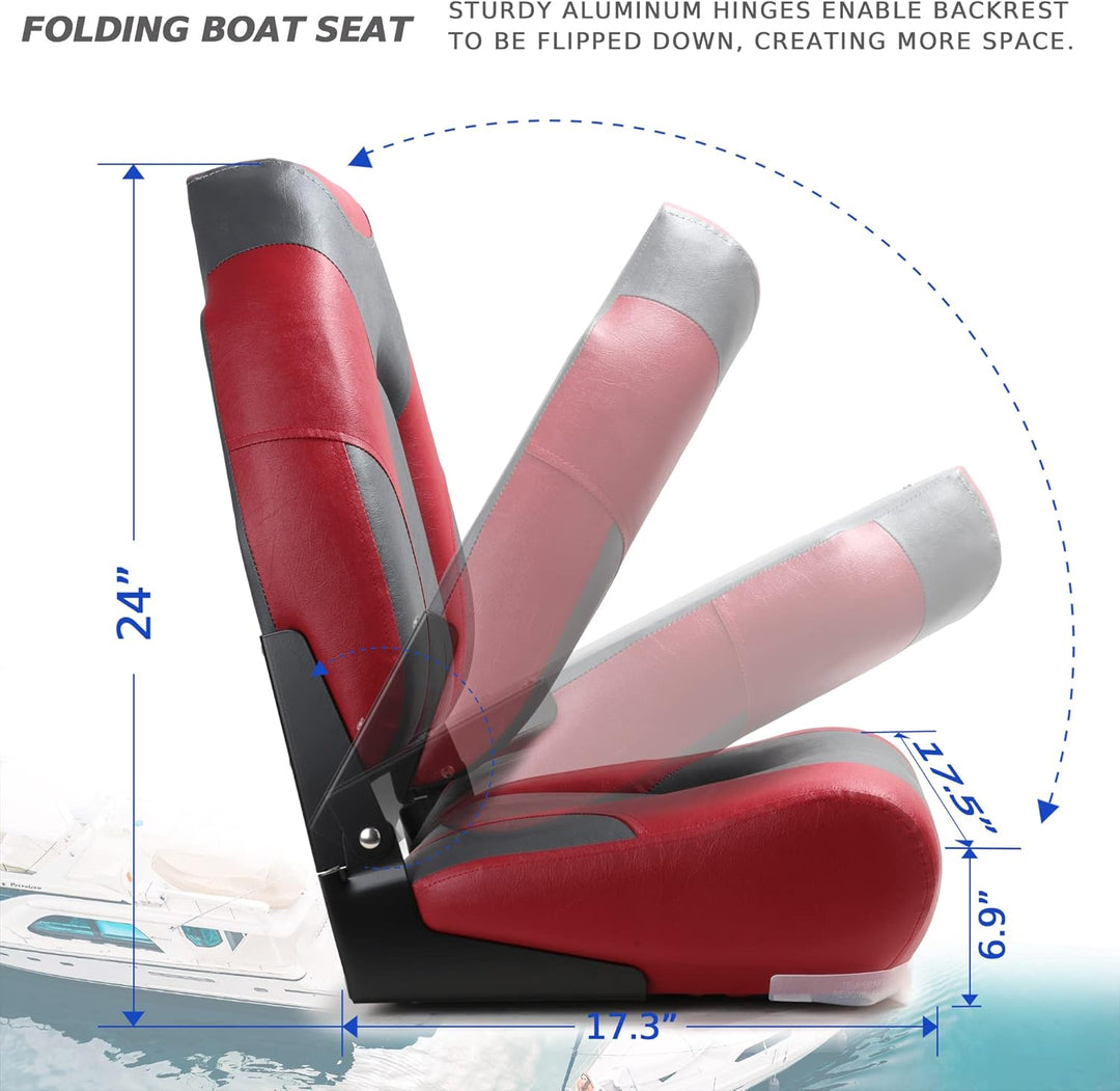 SUNDGORA Deluxe Marine Klappbarer Bootssitz mit hoher Rückenlehne, Edelstahlschrauben im Lieferumfan