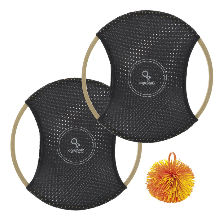 Schildkröt Ogo Sport Bamboo Set I 2 Ogo Scheiben aus FSC Bambus mit elastischem Netz und Wuschelball