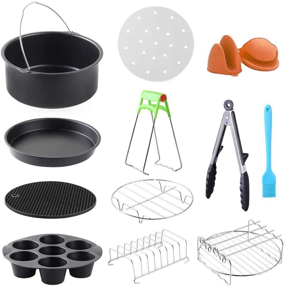 LooHome Zubehör für Heissluftfritteusen, 5 Sets für Gowise Phillips Cozyna, 7 Zoll Durchmesser für 3