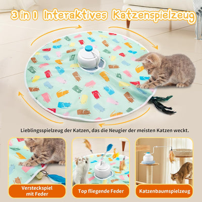 Kazaigou Interaktives Katzenspielzeug Automatisches Katzenspielzeug, Katzenspielzeug Interaktiv Selb