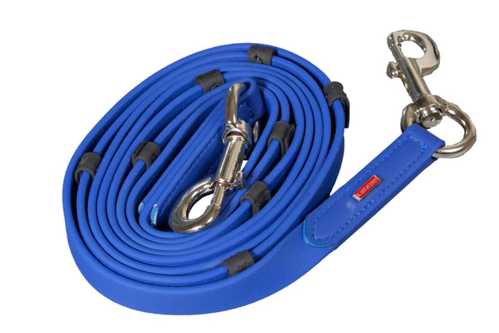 Karlslund SuperStrap-Zügel mit Stegen (Blau, Chrom), Blau, Chrom