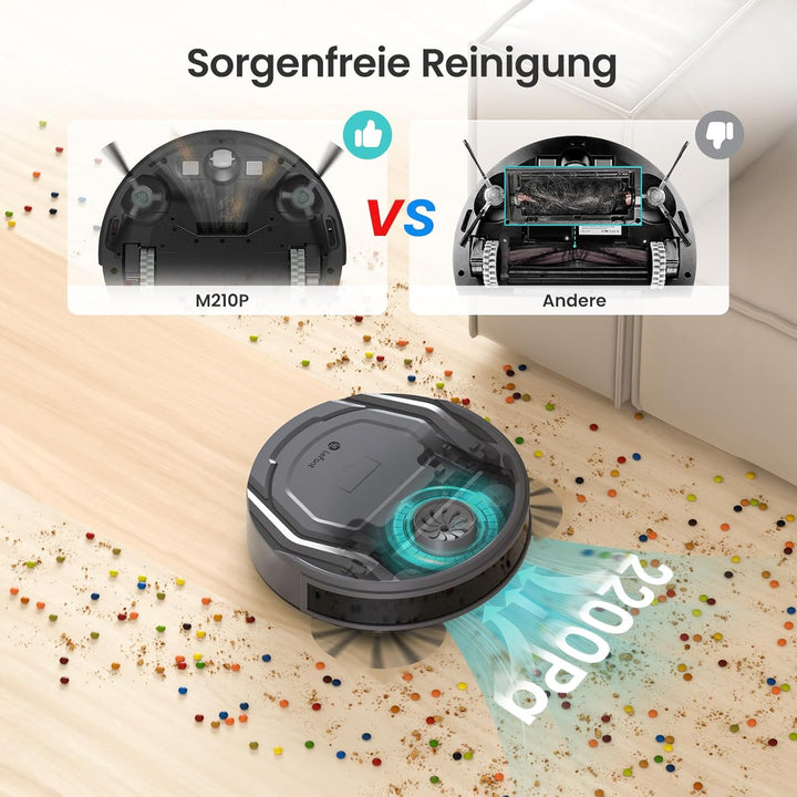 Lefant Staubsauger-Roboter mit Fernbedienung, 2200 Pa Roboter-Staubsauger, WLAN/Bluetooth/Alexa/App,