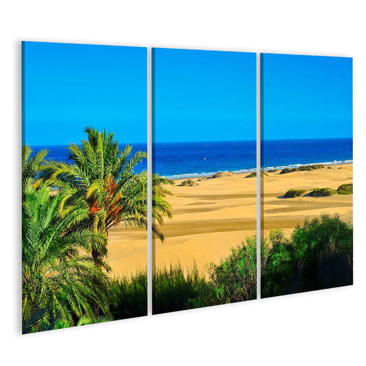 Bild Bilder auf Leinwand EIN Blick auf das Naturschutzgebiet der Dünen von Maspalomas auf Gran Canar