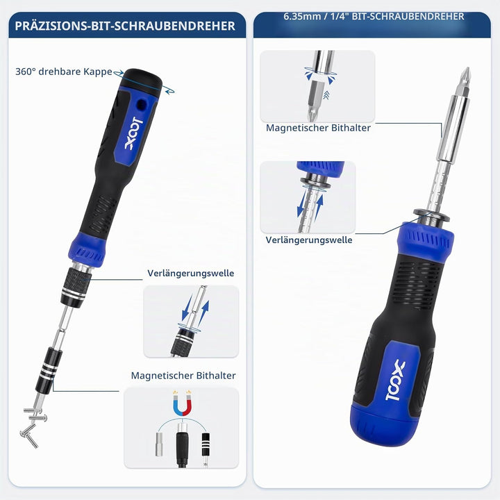 XOOL 200 in 1 Feinmechaniker Schraubendreher Set, Magnetischer Mini Feinmechaniker Werkzeug Set, Rep