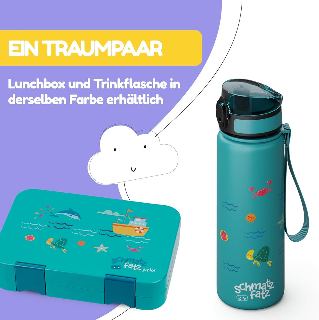 Schmatzfatz Trinkflasche Kinder 500ml - Auslaufsicher, BPA-frei, 1-Klick-Verschluss, Tritan, Kinderf