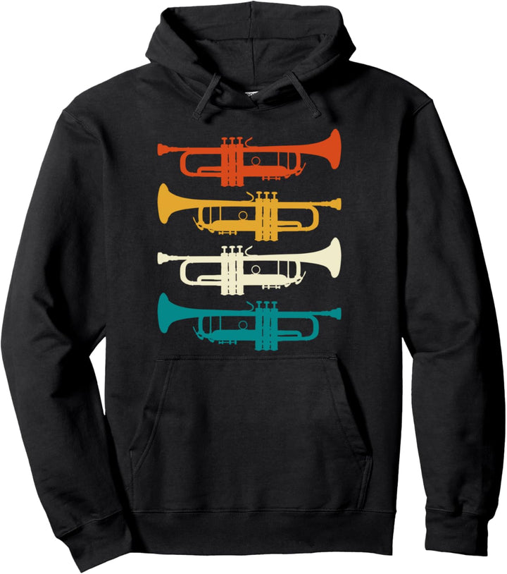 Jazz Musik Trompeter Geschenk Retro Trompete Pullover Hoodie