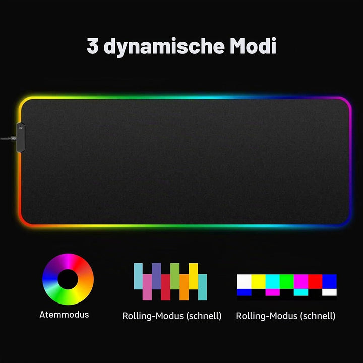 Personalisiertes RGB Gaming Mauspad, Personalisiertes LED Mauspad mit Fototext, wasserdichte Oberflä