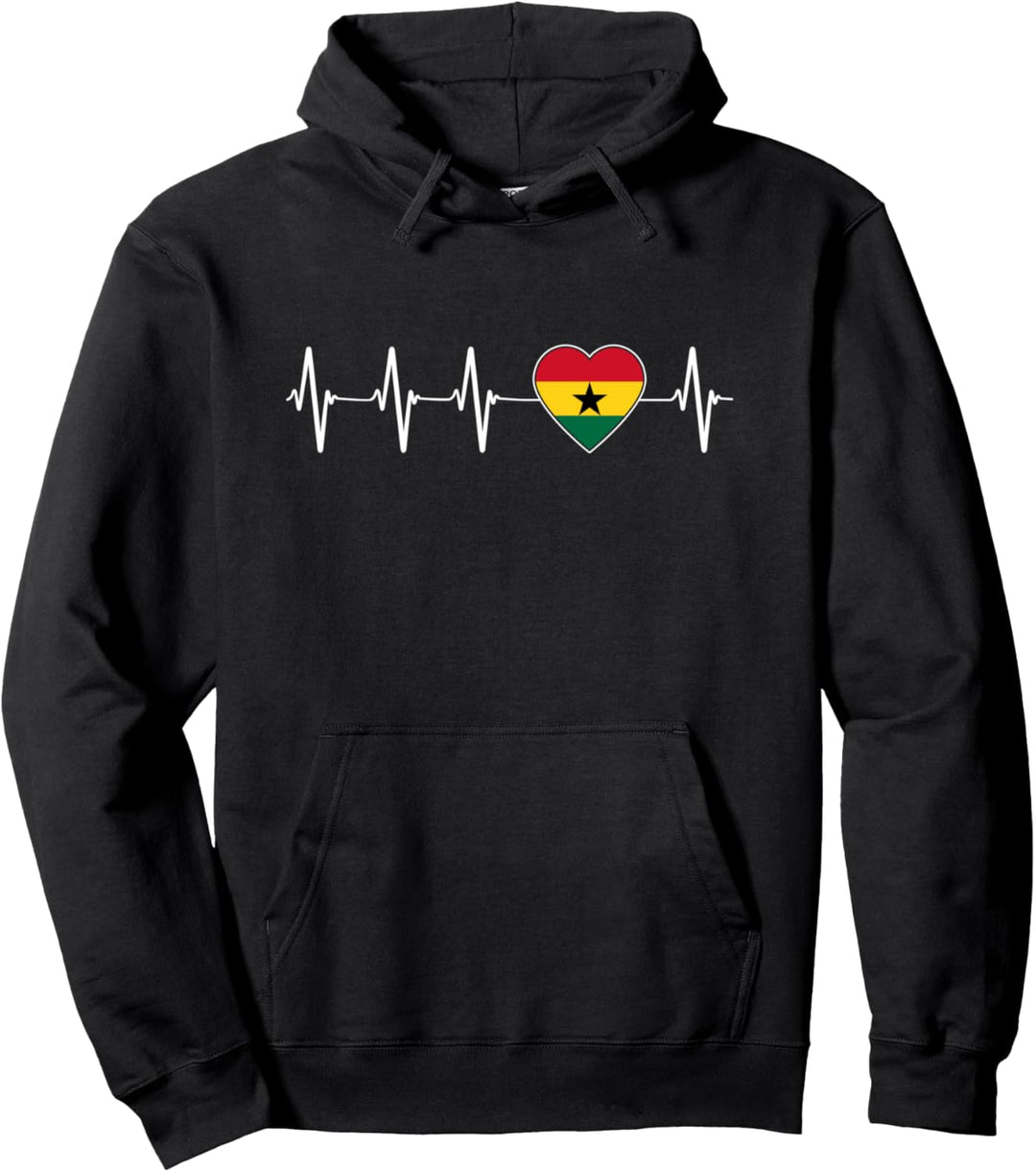 Ghanaian Heartbeat I Love Ghana Herzflagge Geschenk Pullover Hoodie