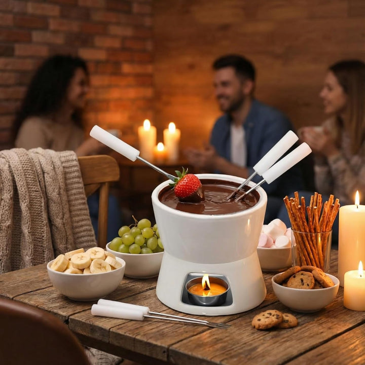 MIJOMA Mini Schoko-Fondue-Set - Entdecken Sie puren Schokoladengenuss - Trendiges & stilvolles Desig