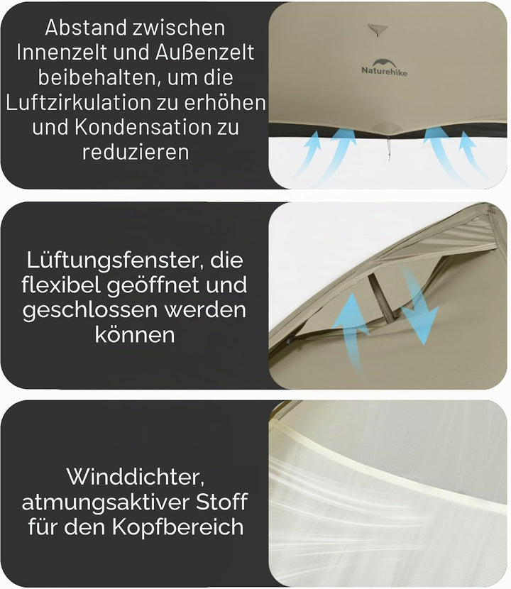 Naturehike Cloud Up Pro Zelt, 2024 Upgrade, ultraleichte Zelte, 1,75 kg (Alles Zubehör im Lieferumfa