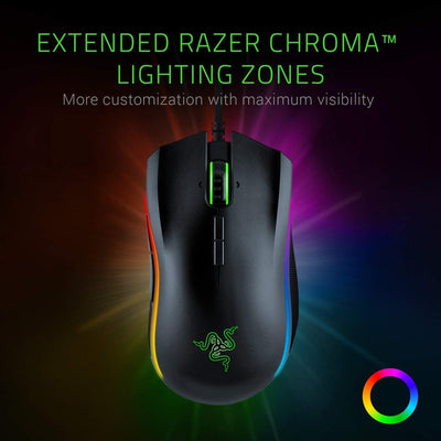 Razer Mamba Elite - Kabelgebundene Gaming Maus mit Chroma RGB Beleuchtung für PC / Mac (Optischer 5G