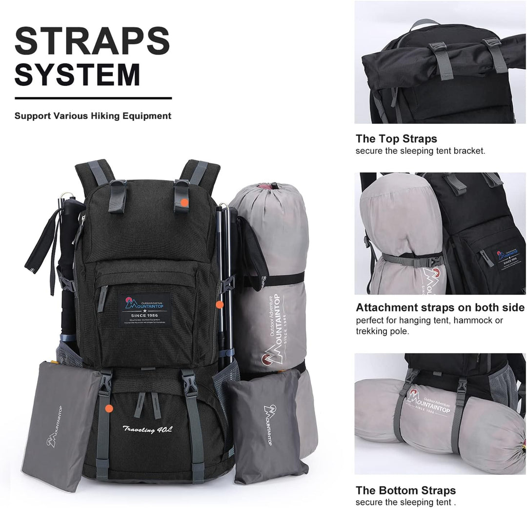 MOUNTAINTOP 40L Wanderrucksack Herren Damen Trekkingrucksack Backpacker Reiserucksack Outdoor Campin