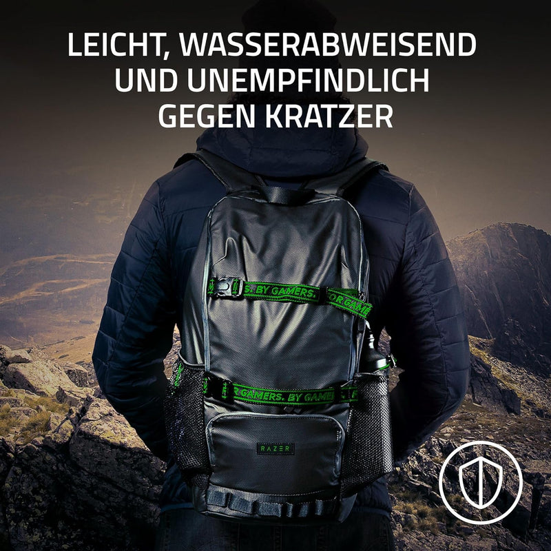 Razer Scout Backpack (15.6") - Leichter Allwetter-Toploader-Rucksack (Leichte wasser- und abriebfest