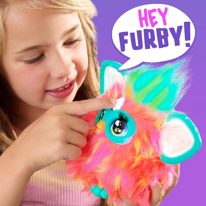 Furby Coral Interaktives Plüschtier – Spricht Deutsch, reagiert auf Stimme, tanzt & leuchtet – 5 Spi