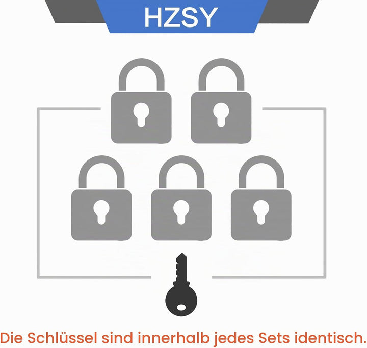 Vorhängeschlösser gleichschliessend, 12 Stück, laminierter Stahl, 40 mm, Vorhängeschlösser mit gleic
