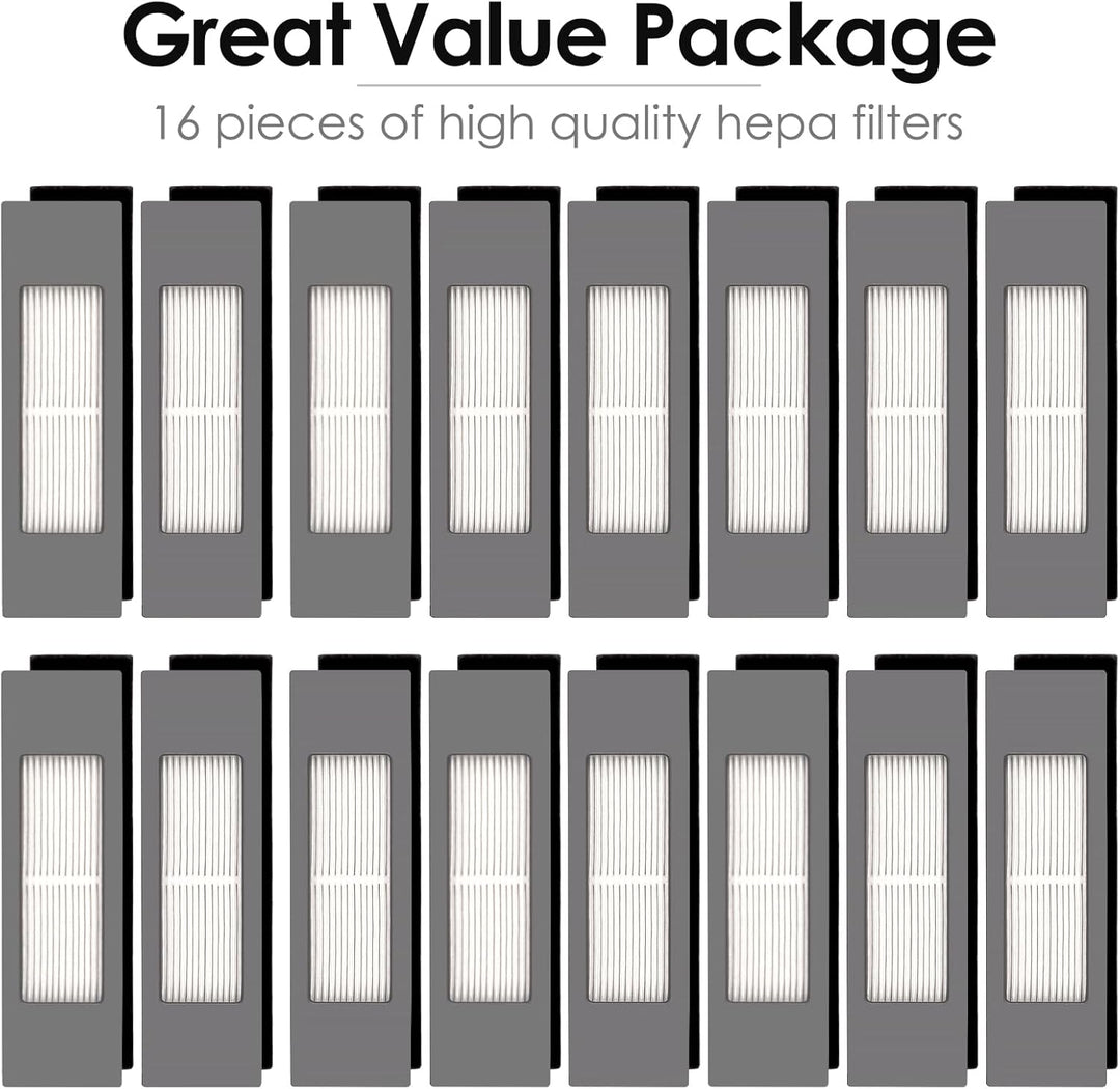 (16 Stück) N10 HEPA Filter Zubehör Set für Saugroboter ECOVACS DEEBOT OZMO N10, N10 Plus, 920, 950,
