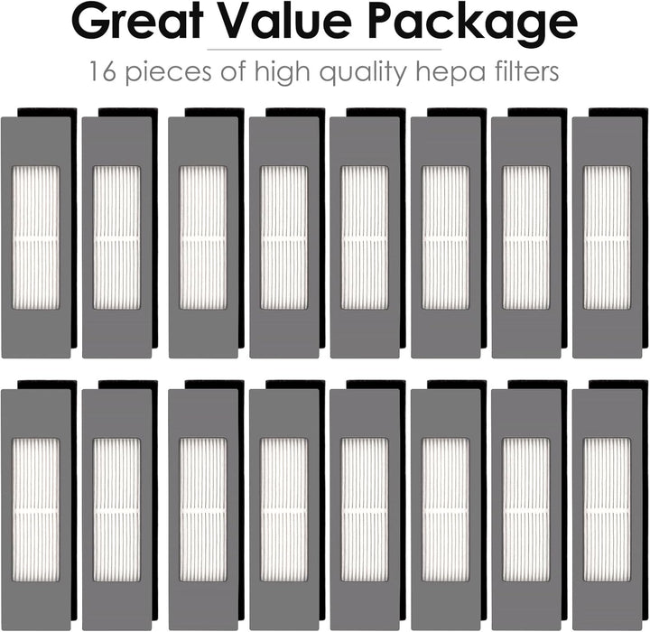 (16 Stück) N10 HEPA Filter Zubehör Set für Saugroboter ECOVACS DEEBOT OZMO N10, N10 Plus, 920, 950,