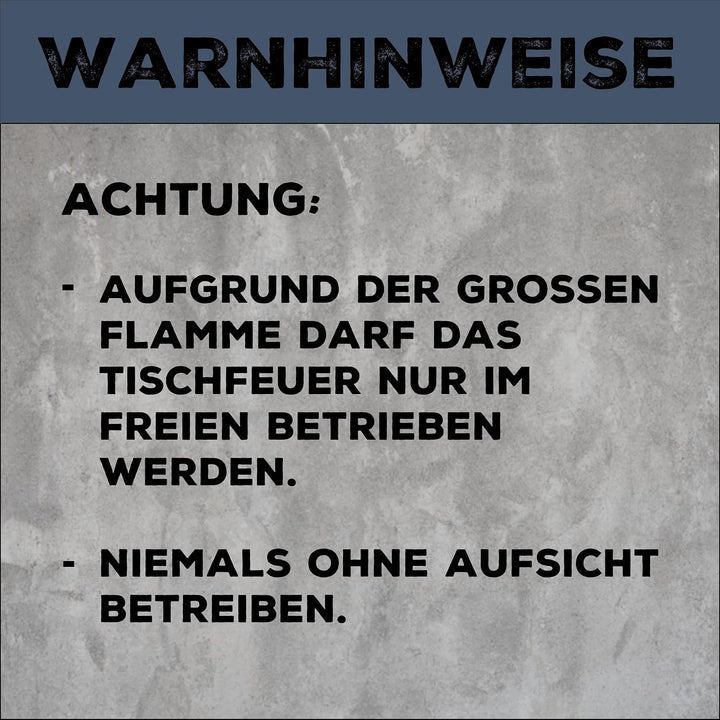 Flamestone Wachsfresser mit Dauerdocht | aus Beton made in germany | Ø16cm Outdoor Tischfeuer | Wied