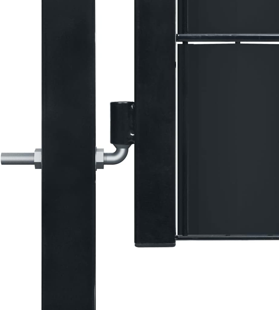 WIFESE Gartentor Anthrazit 100x81 cm PVC Zauntor GartentüR Gartenzaun Doppelstabmattenzaun Gartenzau