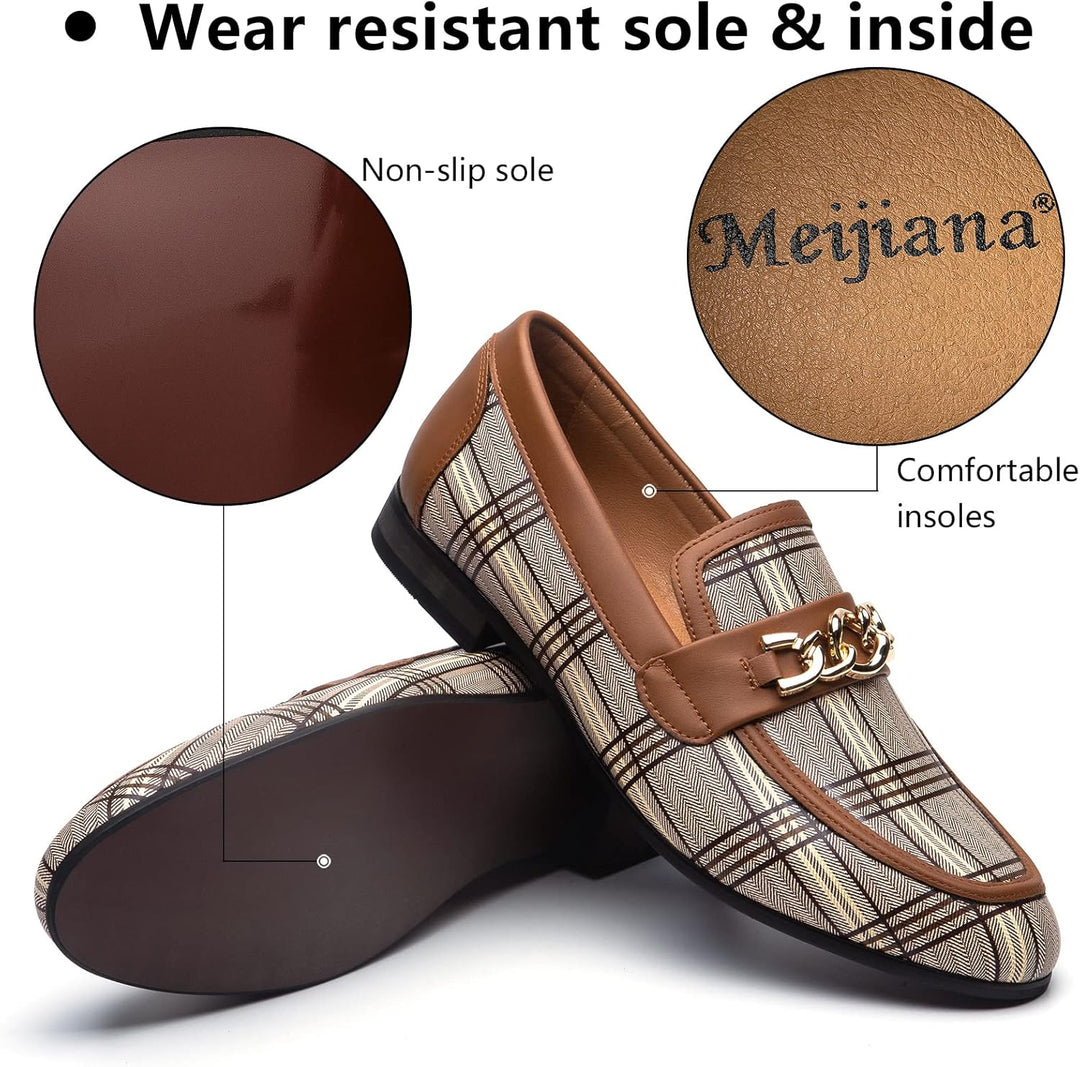 MEIJIANA Herren-Mokassins Business Schuhe Herren Schuhe Mokassins Slipper Herren, 41 EU Braun 03