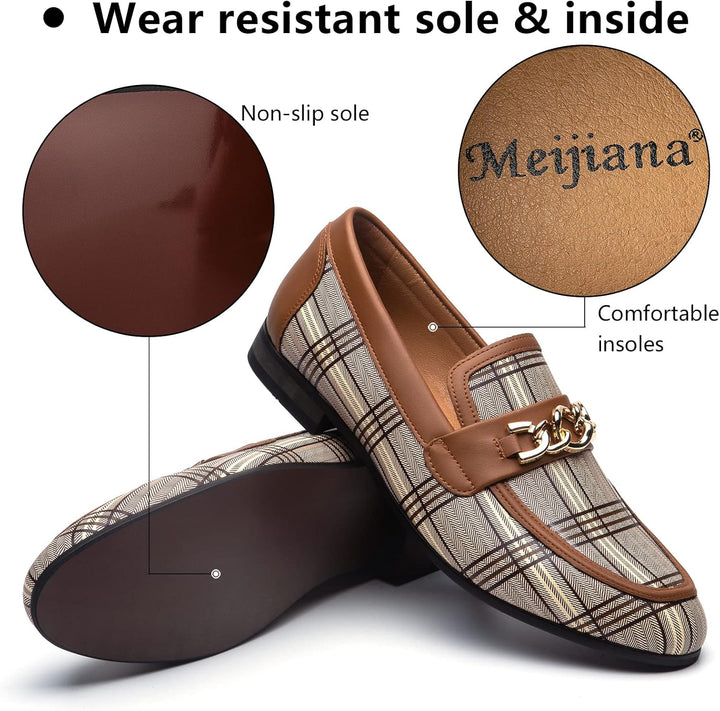 MEIJIANA Herren-Mokassins Business Schuhe Herren Schuhe Mokassins Slipper Herren, 41 EU Braun 03