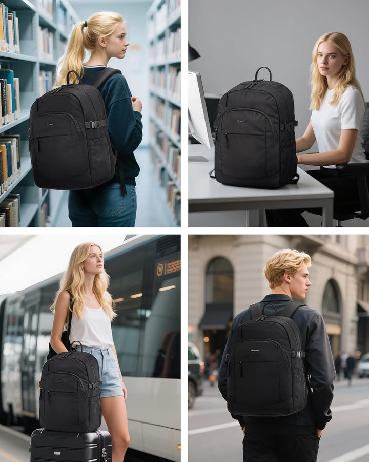 LOVEVOOK Rucksack Damen Herren, Gross 17,3 Zoll Laptop Rucksäcke, Wasserdicht Schulrucksack Teenager