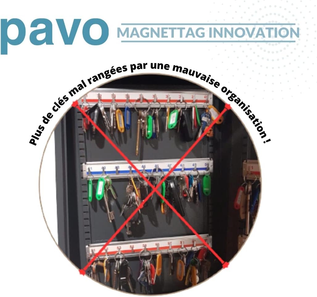 Pavo 8013876 HS Kabinett Magnetags, Metall, Dunkelgrau, Gross