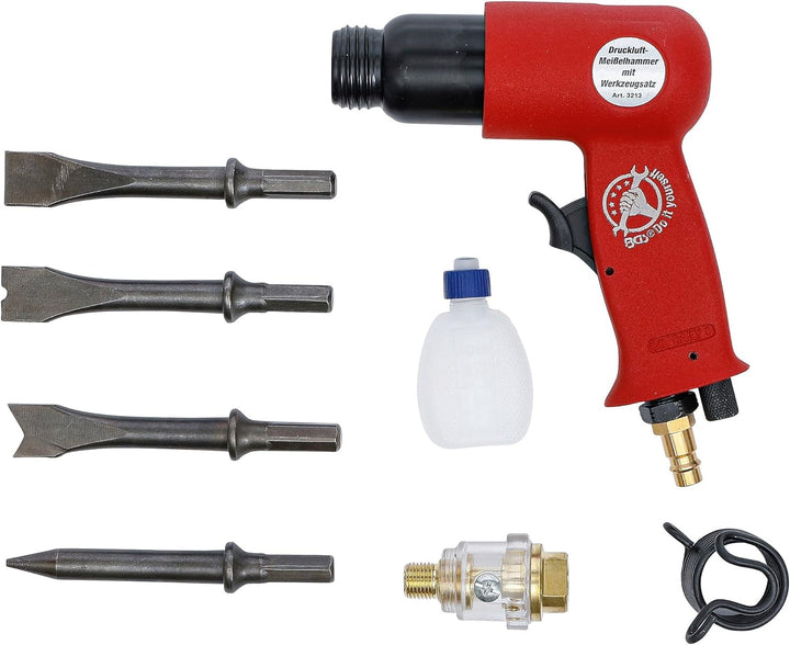 BGS Diy 3213 | Druckluft-Meisselhammer mit Werkzeugsatz | 8-tlg., Satz
