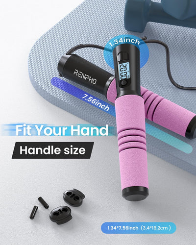 RENPHO Springseil, Smart Fitness Skipping Rope mit APP Daten Analyse, Workout-Jump Rope, Speed Rope