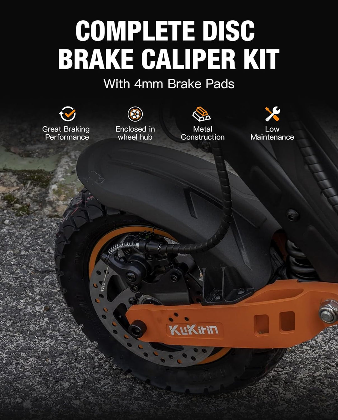 Bremssattel für Scheibenbremsen, kompatibel mit Kukirin G2 Max / G2 Pro Elektro-Scooter, die mechani