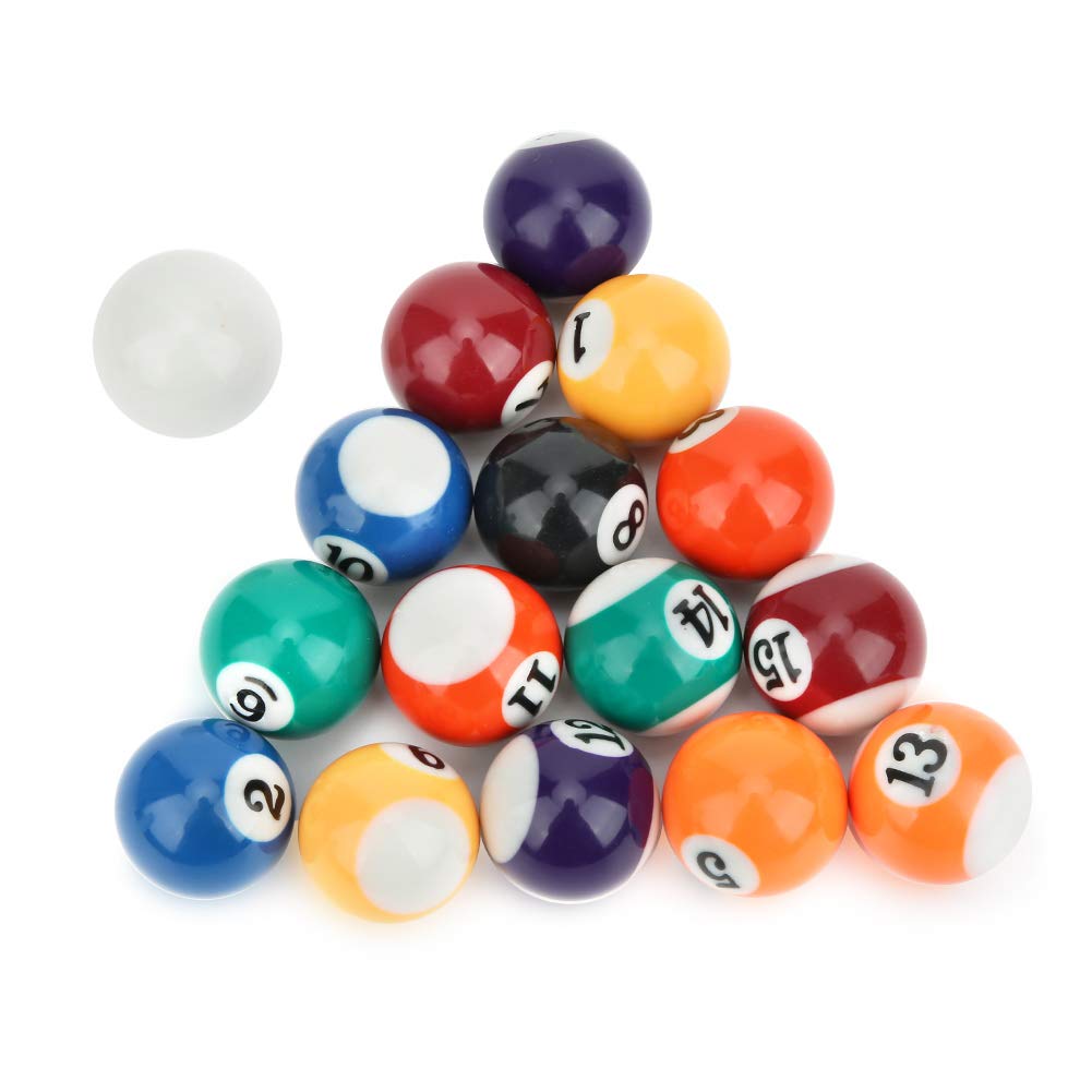 Billardkugeln Set, 16 Stück 32 mm Billard Kugel Set Mini Harz Billardkugel Kompletter Satz Billardti