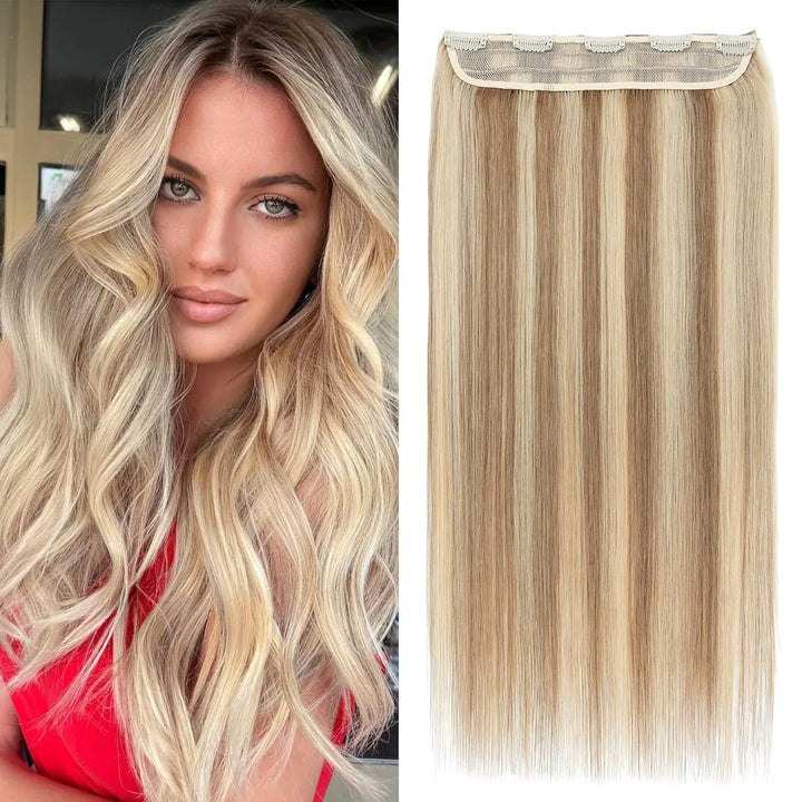Haarteile Echthaar Extensions Clip in 1 Tresse 5 Clips Dick Haarteil Weich Haarverlängerung 100% Rem