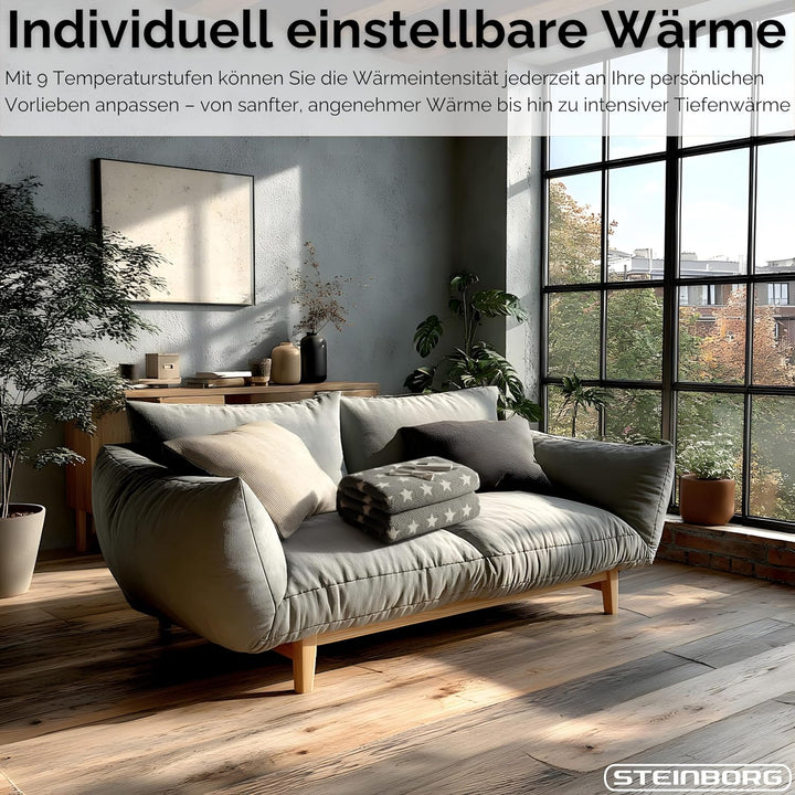 Steinborg® Heizdecke mit Abschaltautomatik 180x130cm Kuschelheizdecke elektrische Wärmedecke Kuschel