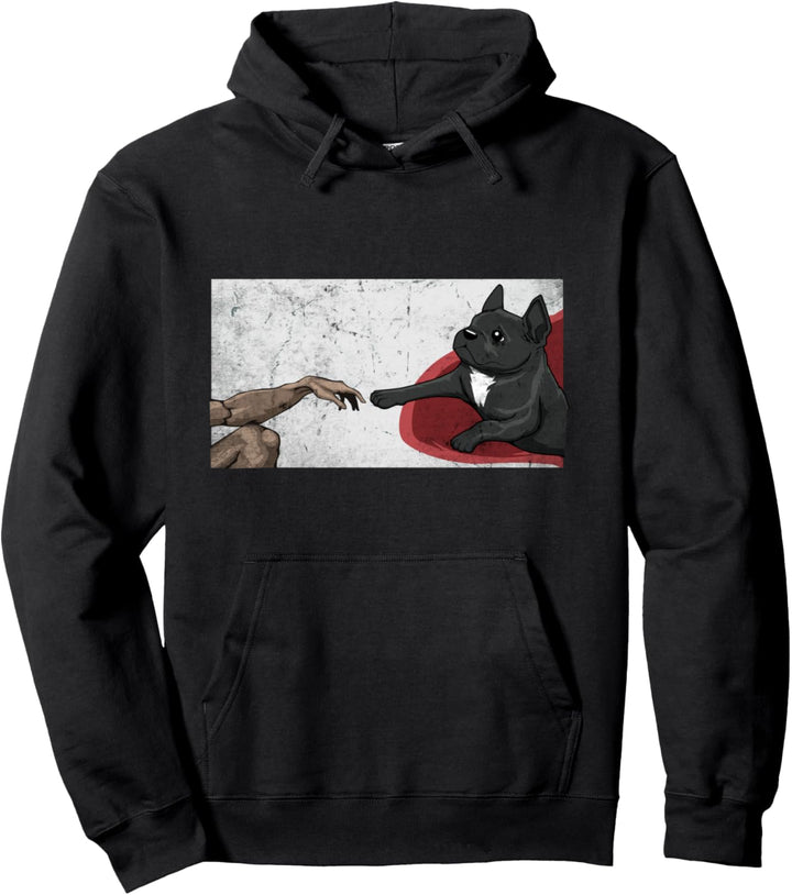 Creation of Adam Michelangelo Die Erschaffung Bulldogens Pullover Hoodie