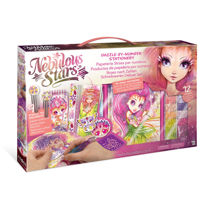 Nebulous Stars Kreativset Schreibwaren Deluxe Set, Strass nach Zahlen, ab 7 Jahre