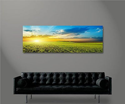 islandburner Bild Bilder auf Leinwand Sonnenfeld Landschaft Panorama XXL Poster Leinwandbild Wandbil