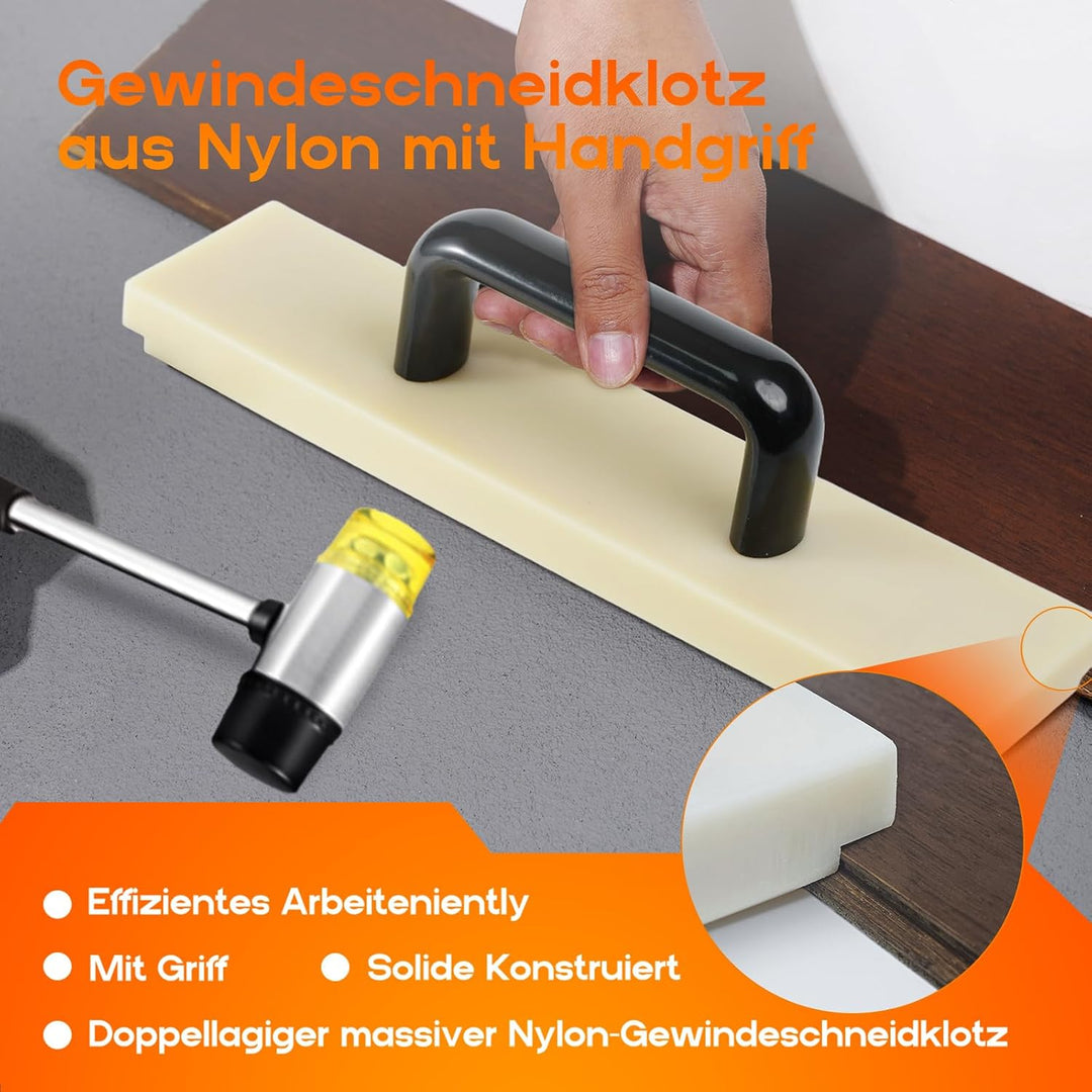 Schlagklotz Vinylboden, 300mm NYLON Schlagholz Laminat, Laminatboden Klicksystem mit Griff, Schlagkl