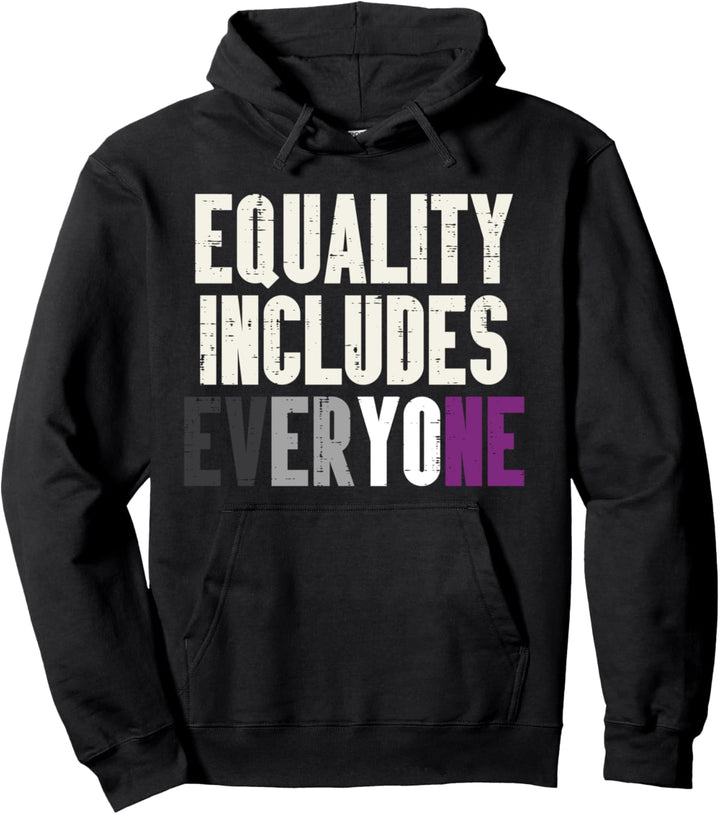 Equality Includes Everyone LGBTQ Asexual Flag Ace Pride Ally Pullover Hoodie