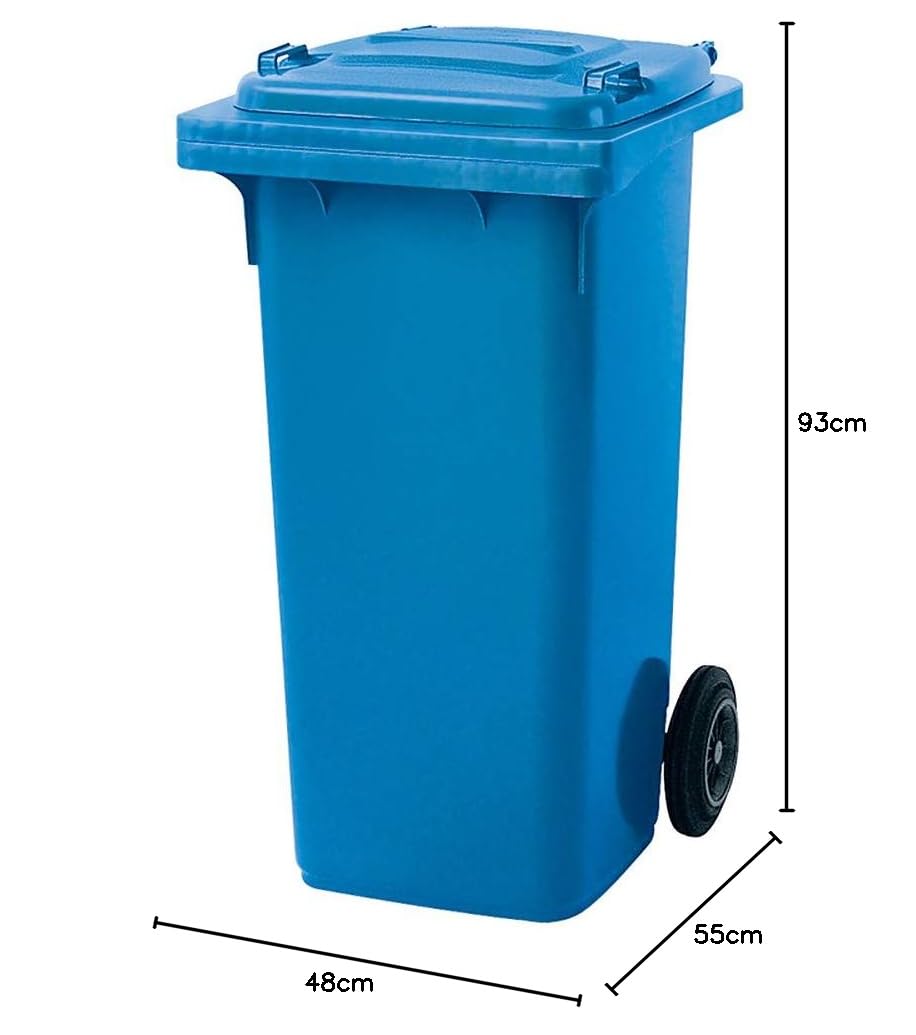 BRB 120 Liter Mülltonne mit Halter für Müllsäcke, inkl. 250 Müllsäcke (blau), blau
