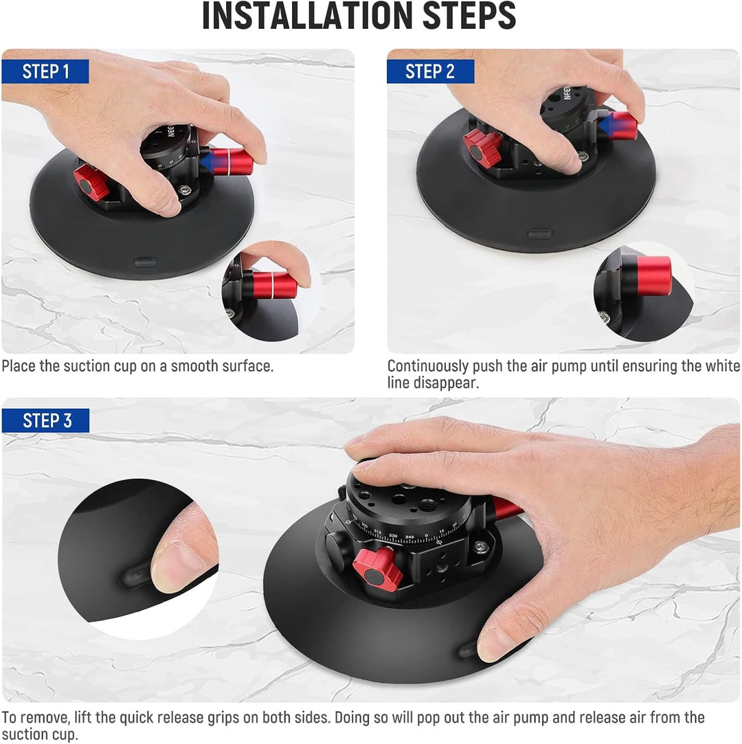NEEWER 15,2cm Kamera Saugnapfhalterung mit Kugelkopf Magic Arm,Metall Autohalterung für Kamera/Actio