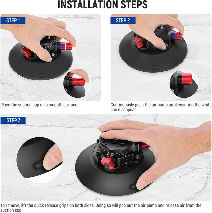 NEEWER 15,2cm Kamera Saugnapfhalterung mit Kugelkopf Magic Arm,Metall Autohalterung für Kamera/Actio