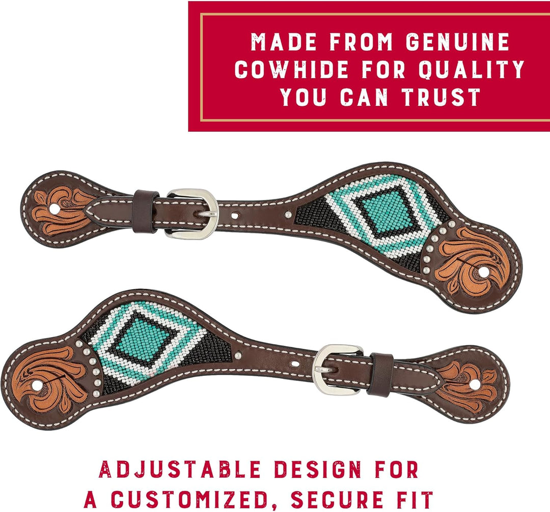 Turquoise Cross Turqoise Beaded Collection Sporenriemen für Damen, Sporenriemen für Damen