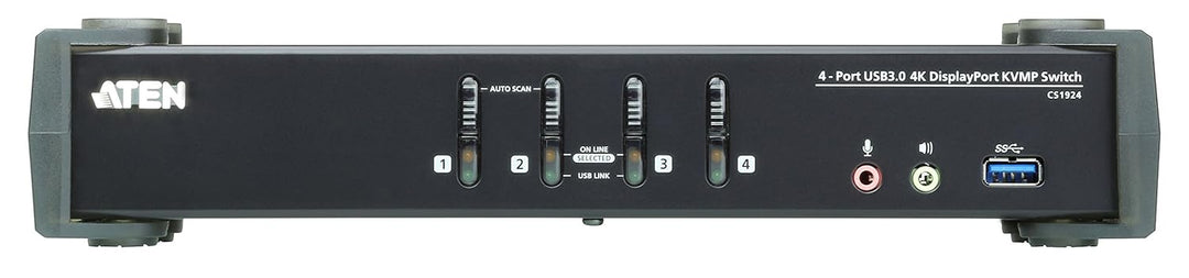ATEN CS1924 4-Port USB 3.0 4K DisplayPort KVM Switch schwarz
