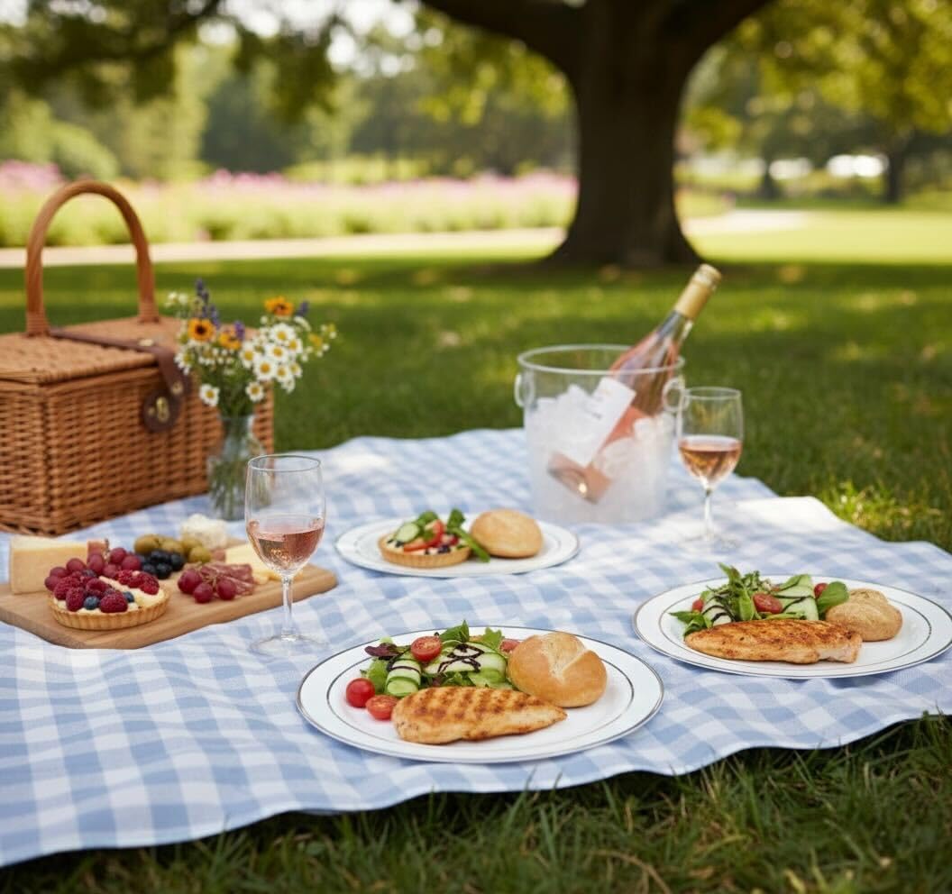 MATANA 120 Weisse Plastikteller mit Silbernem Rand, 2 Grössen (60 x 26cm, 60 x 19cm) - Hochzeiten, T